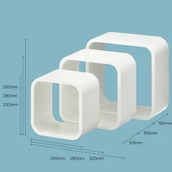 Etagères murales cubes modulables Cusko Form, blanc, 3 pièces