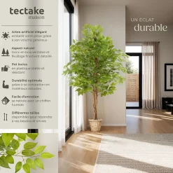 Ficus artificiel à l'aspect naturel avec beaucoup de volume 160cm