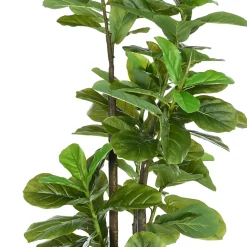 Ficus Lutea artificiels 1,80H m - lot de 2 ficus artificiels - 120 feuilles réalistes par pied - pot inclus noir vert