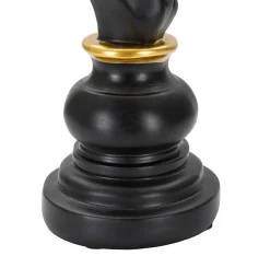 Figurine échec décoratif en polyrésine noire et dorée Cavalier modèle 1