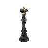 Figurine échec décoratif en polyrésine noire et dorée Roi modèle 2