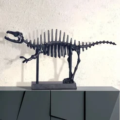 Figurine Déco T-Rex Aluminium Noir Statue Dinosaure 62 cm Décoration FineBuy