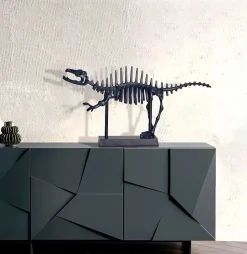 Figurine Déco T-Rex Aluminium Noir Statue Dinosaure 62 cm Décoration FineBuy
