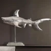 Figurine Requin 70 cm Aluminium Design Marin Moderne Intérieur Sculpture FineBuy