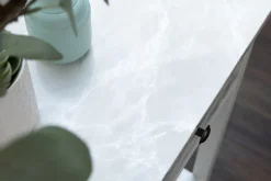 Film adhésif décoratif D-C-Fix Marmor Cortes silver PVC avec adhésif marbre lisse mat et satiné blanc et argent L. 200 x l. 45 cm