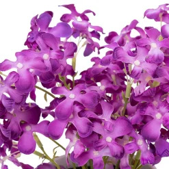 Fleurs violettes artificielles - pot en céramique - H27 cm - Atmosphera