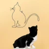 Forme - Chat assis - Sculpture fil de fer 20-30 cm - Bijoux de mur