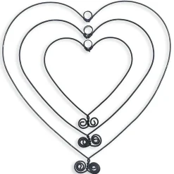 Forme - Trio de coeurs - Sculpture fil de fer 20-30 cm - Bijoux de mur