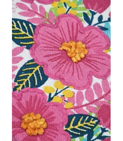 Fouta Fleurs Tropicales - 90x180 cm - 90x180cm - Rose
