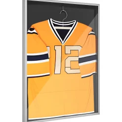 Frame box T-frame cadre aluminium pour maillot porte acrylique doublure interne feutre 70 x 90 cm argent