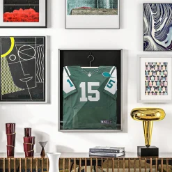 Frame box T-frame cadre aluminium pour maillot porte acrylique doublure interne feutre 70 x 90 cm argent