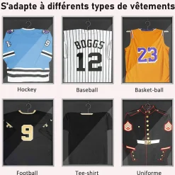 Frame box T-frame cadre aluminium pour maillot porte acrylique doublure interne feutre 70 x 90 cm argent