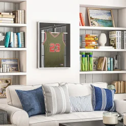 Frame box T-frame cadre aluminium pour maillot porte acrylique doublure interne feutre 70 x 90 cm argent