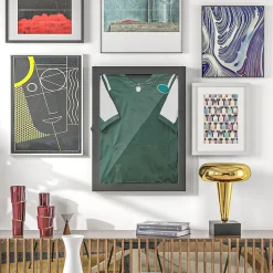 Frame box T-frame cadre pour maillot porte acrylique doublure interne feutre dim. 71L x 7l x 89H cm noir