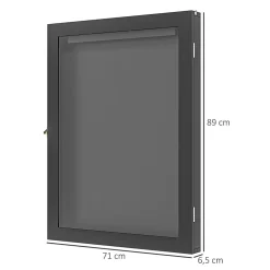 Frame box T-frame cadre pour maillot porte acrylique doublure interne feutre dim. 71L x 7l x 89H cm noir