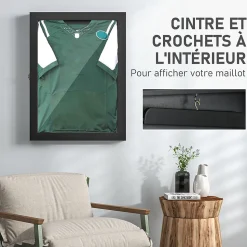 Frame box T-frame cadre pour maillot porte acrylique doublure interne feutre dim. 71L x 7l x 89H cm noir