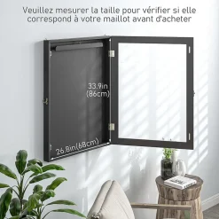 Frame box T-frame cadre pour maillot porte acrylique doublure interne feutre dim. 71L x 7l x 89H cm noir