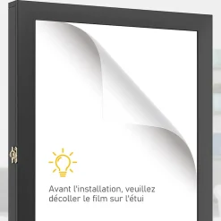 Frame box T-frame cadre pour maillot porte acrylique doublure interne feutre dim. 71L x 7l x 89H cm noir