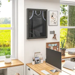 Frame box T-frame cadre pour maillot porte acrylique doublure interne feutre dim. 71L x 7l x 89H cm noir