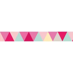 Frise adhésive artistique multicolore, 10 cm x 300 cm - Décoration murale triangle
