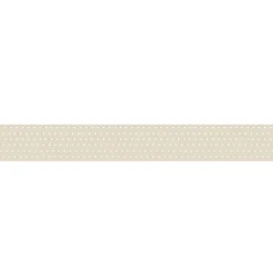 Frise adhésive autocollante 15 cm X 300 cm, motif pois blanc sur fond beige, décorative pour murs et sols.