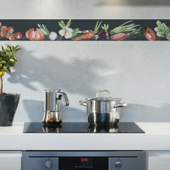 Frise adhésive autocollante légumes aquarelle, 15 cm X 300 cm, décorative pour murs et meubles