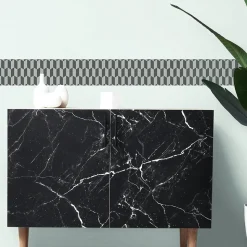 Frise adhésive Bjerkvik, 15x300cm, losange gris clair/foncé, décorative, autocollante