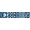 Frise adhésive carreaux de ciment bleu, 15x300 cm, déco murale intérieure