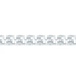 Frise adhésive 3D blanche 15x300cm - Déco autocollante effet mozaïque - Bogne - Autocollant mural décoratif pour intérieur