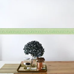 Frise adhésive déco murale, 5 cm X 300 cm, jaune et verte, style géométrique, décoration intérieure facile et rapide.