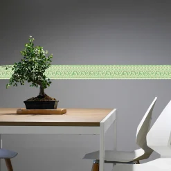 Frise adhésive déco murale, 5 cm X 300 cm, jaune et verte, style géométrique, décoration intérieure facile et rapide.