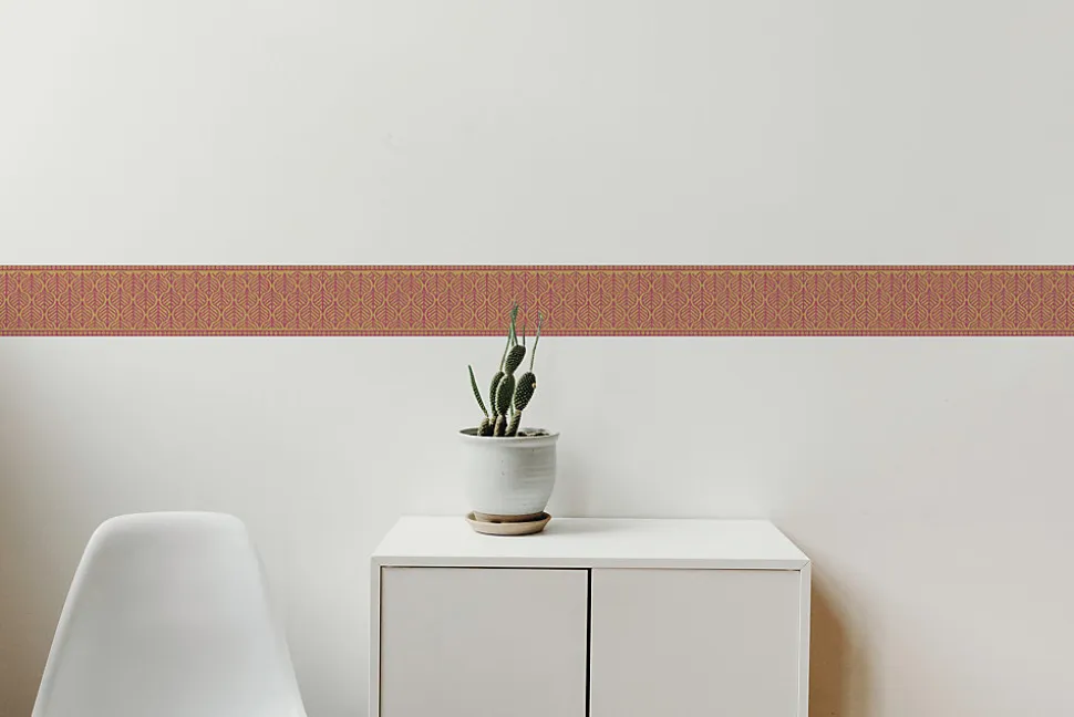 Frise adhésive décorative, 10 cm X 300 cm, jaune et marron, feuilles abstraites, décoration murale intérieure