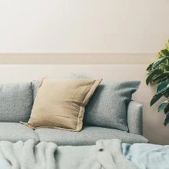 Frise adhésive décorative beige à pois blanc, 10 cm X 300 cm - Autocollante et facile à poser