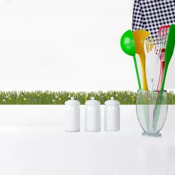 Frise adhésive décorative Campagne herbes hautes, fleurs et papillons - Autocollante 5 cm X 300 cm