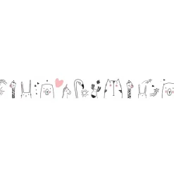 Frise adhésive Farandole d'animaux tout doux - 10 cm X 300 cm - Déco chambre enfant - Happy Animals autocollante