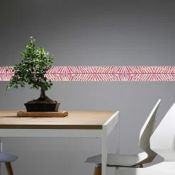Frise adhésive géométrique 10x300cm - Décoration murale 2 couleurs, formes abstraites - Autocollant mural décoratif