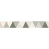 Frise adhésive grise abstraite 10x300 cm - Déco murale triangle symétrique grise, 10x300 cm