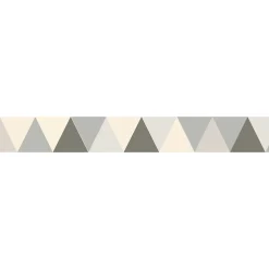 Frise adhésive grise abstraite 10x300 cm - Déco murale triangle symétrique grise, 10x300 cm