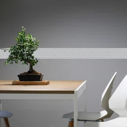 Frise adhésive grise et blanche, 15 cm X 300 cm, décoration murale à points