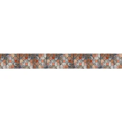 Frise adhésive Heidal Tomettes Anciennes, motif géométrique, 5 cm x 300 cm, décorative autocollante pour murs et sols intérieurs.