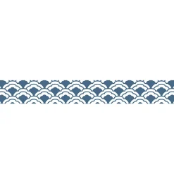 Frise adhésive Melbo 15 cm X 300 cm, autocollante, motifs éventails nuages bleu et blanc, décoration murale intérieure.