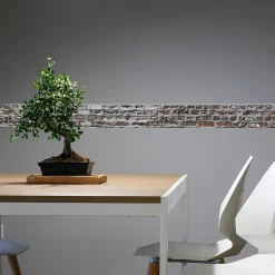 Frise adhésive trompe l'oeil brique, 15x300 cm, décoration murale intérieure