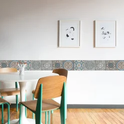 Frise adhésive 10x300 cm, déco multicouleurs pour murs et sols, carreaux de ciment, décoration intérieure.