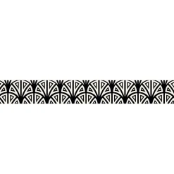 Frise Autocollante Géométrique Noir et Blanc 15 cm X 300 cm - Décoration Murale Tromso Eventail - Adhésive Décorative