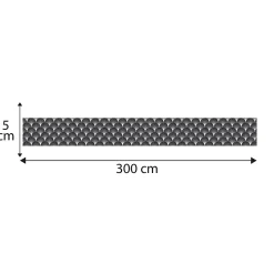 Frise décorative adhésive, arboréa noir motif éventails noir et blanc, 5 cm X 300 cm