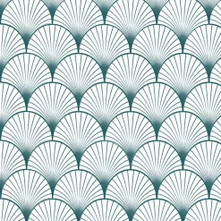 Frise décorative adhésive, arborea blanc, frise graphique au couleur vert d'eau et blanc, 5 cm X 300 cm