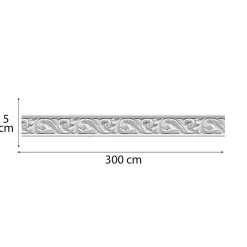 Frise décorative adhésive, acanthe motif en imitation de moulure baroque, 5 cm X 300 cm
