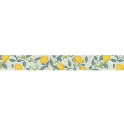 Frise décorative adhésive, citrons dessinés sur fond bleu clair, inspiration nature, 5 cm X 300 cm
