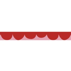 Frise décorative adhésive, festonnée irrégulier rouge et rose, motif géométrique, enfant, 5 cm X 300 cm