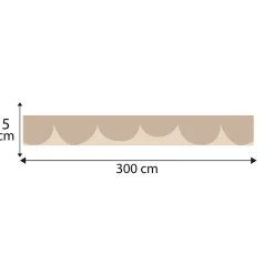 Frise décorative adhésive, festonnée irrégulier beige, motif géométrique, enfant, 5 cm X 300 cm